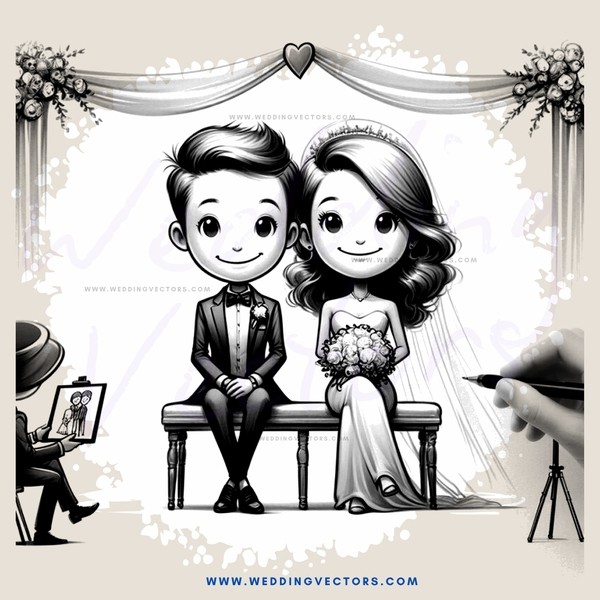 cartoon wedding picture