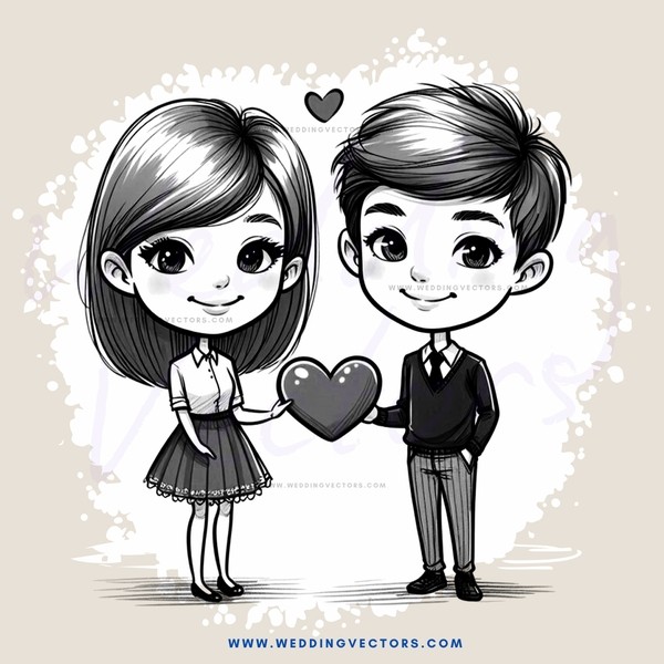 boy and girl holding heart