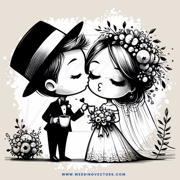 a man and woman holding each other with flowers in their hair