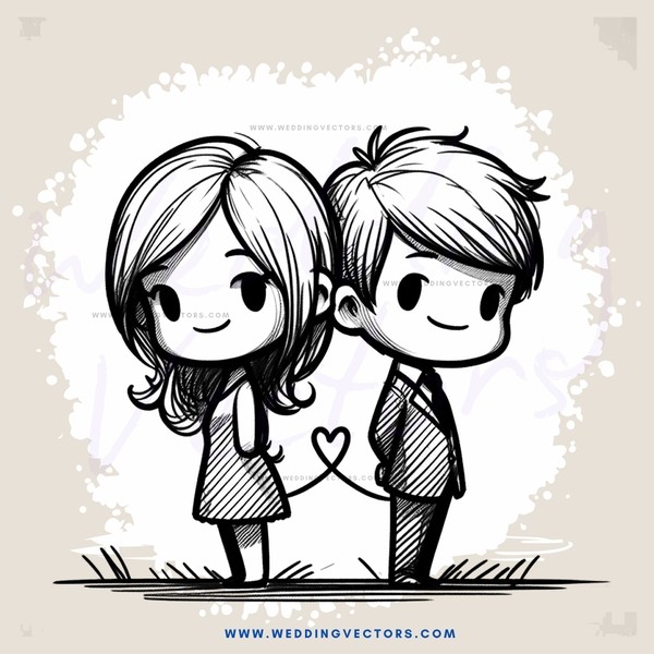 a boy and girl holding hands with an x on their heart