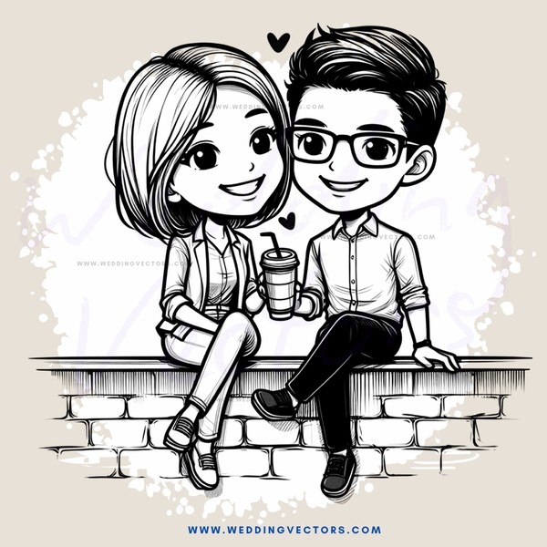 a couple sitting on a brick wall