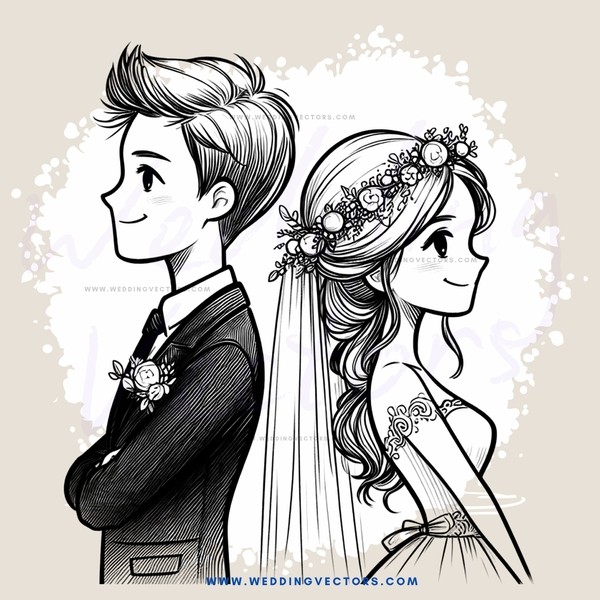 a bride and groom