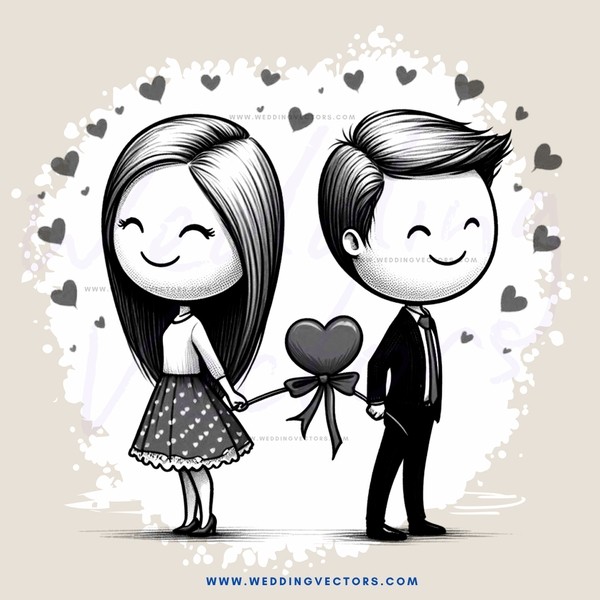a couple holding hearts