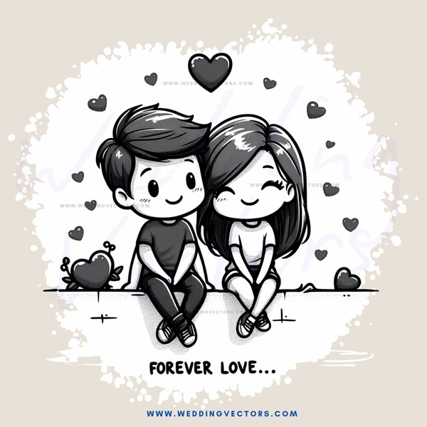forever love cartoon drawing