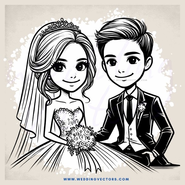 a bride and groom smile for their picture