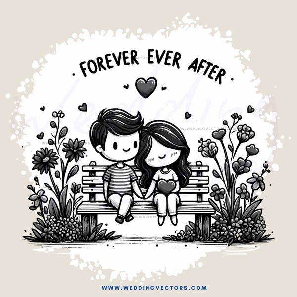 a couple in love on a bench