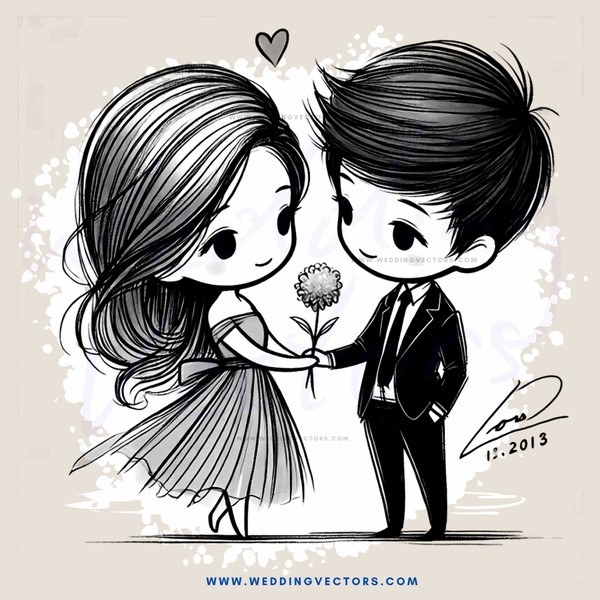 love drawing in cartoon style