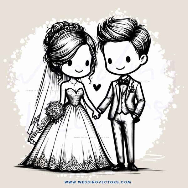 the bride and groom's picture in black and white