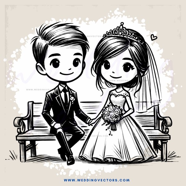 a happy couple on a bench