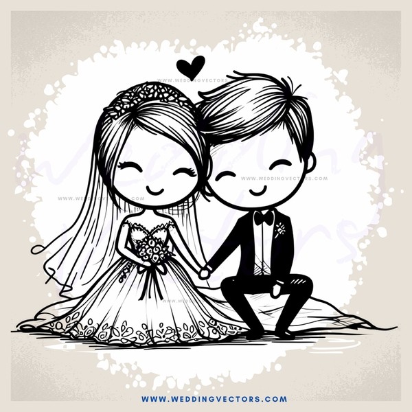 a bride and groom in wedding garb hold hands together