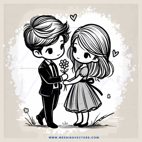 a couple in black and white