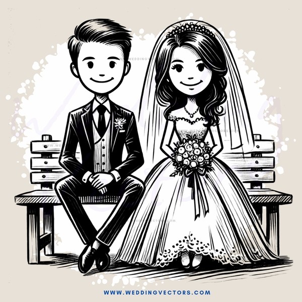 a wedding pillar gift set cartoon image