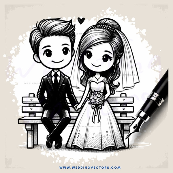 wedding picture with paintbrush