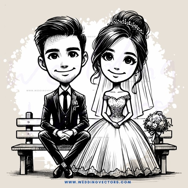 a wedding portrait in black and white