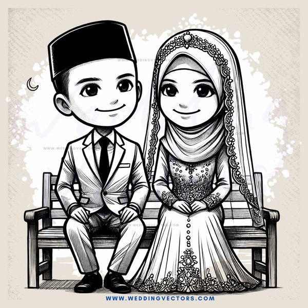 a couple sitting on a bench in profile