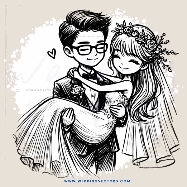 bride and groom in elevator