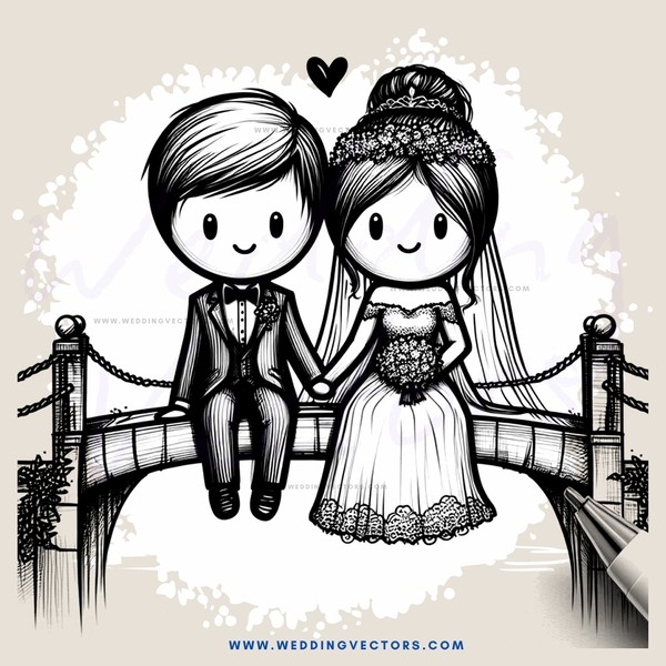 a couple sitting on a bridge