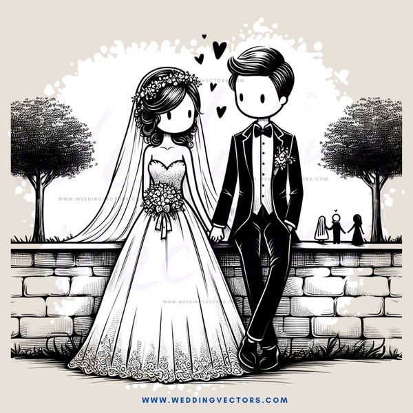 a wedding couple posing for a picture