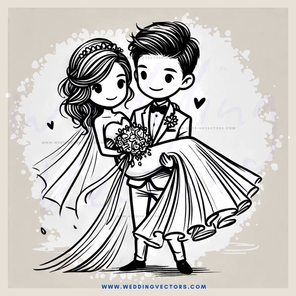 a couple on their wedding day