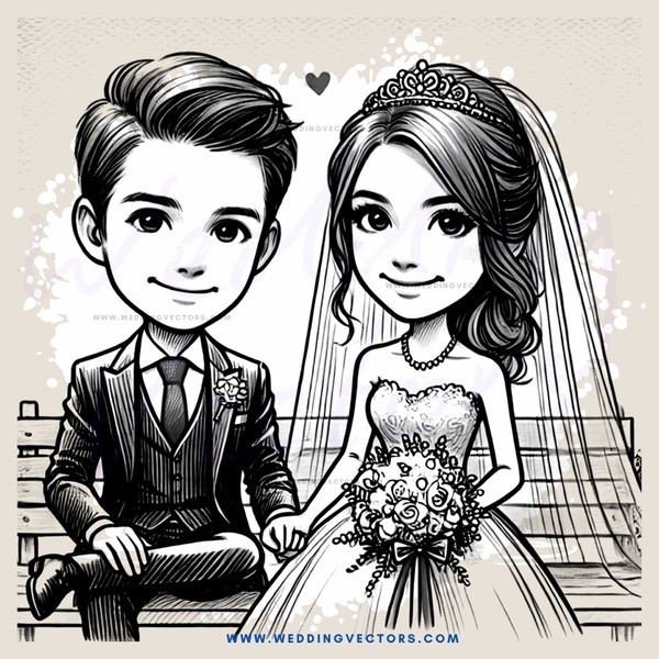 a couple sitting together in wedding dress and tuxedo