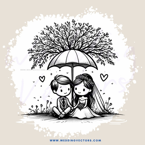 love under an umbrella by tree