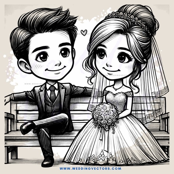 a bride and groom sitting together