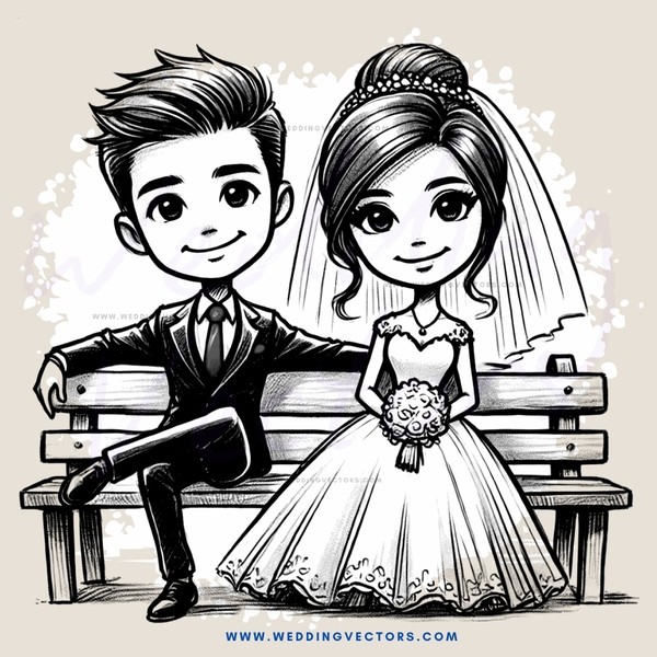 a young couple posing on a bench