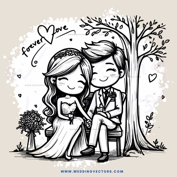lovers sitting under tree