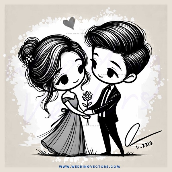 boy and girl standing together in love
