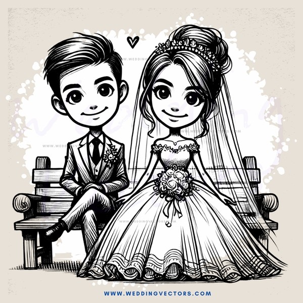 a boy and girl sitting on a bench