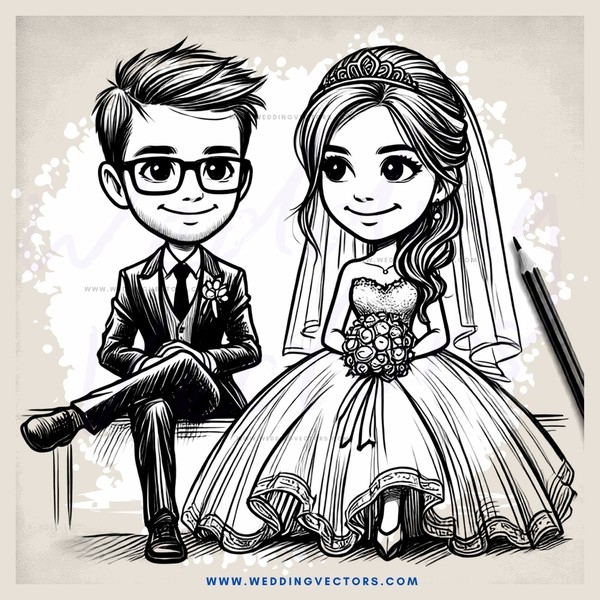 a couple sitting together, one wearing glasses and both holding flowers