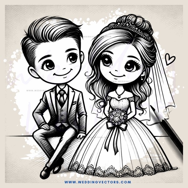 a bride and groom sitting next to each other