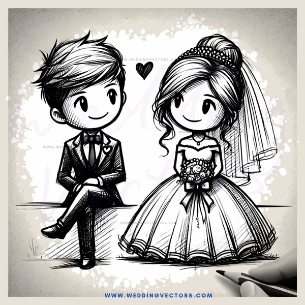 a boy and girl sitting on a bench with hearts