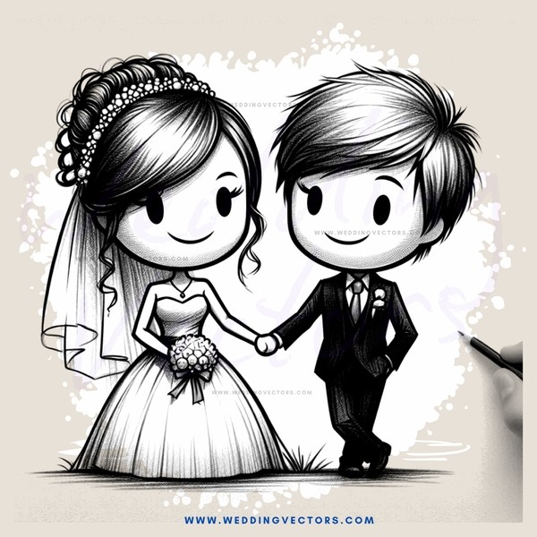 wedding pairing cartoon