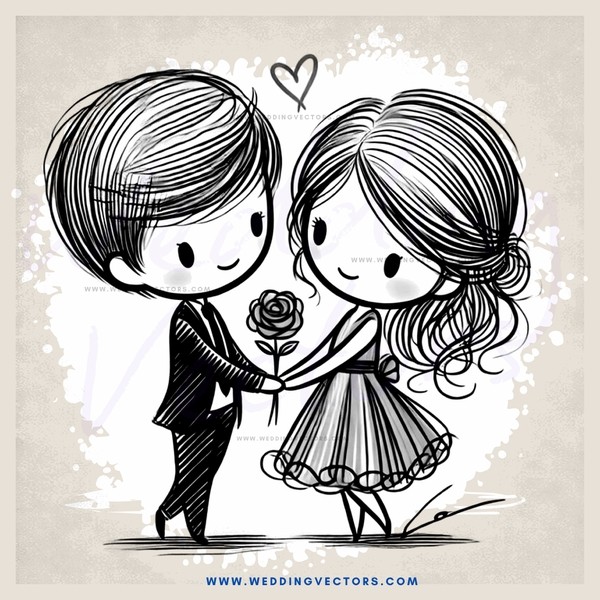 two people hugging with rose and hearts
