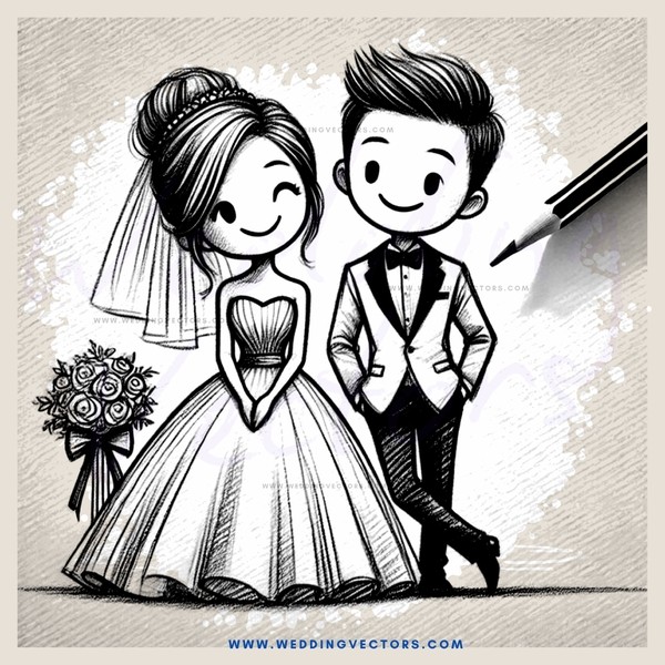 a bride and groom draw close together