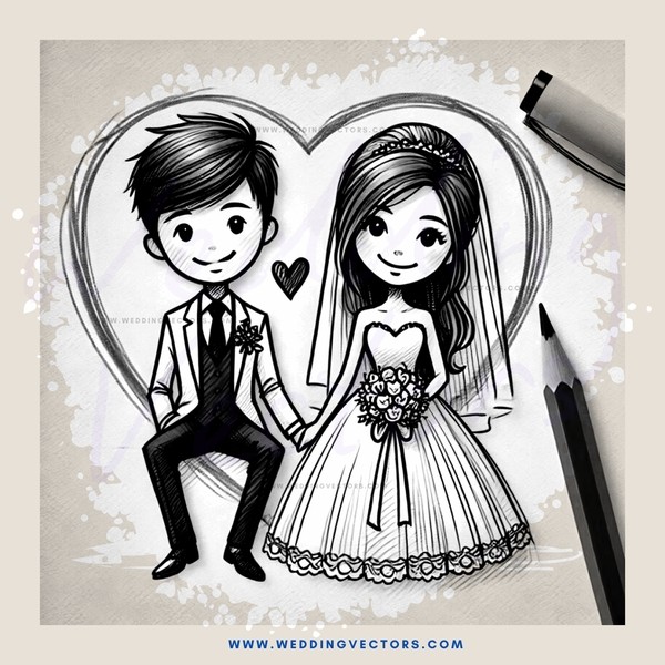 heart and wedding cards