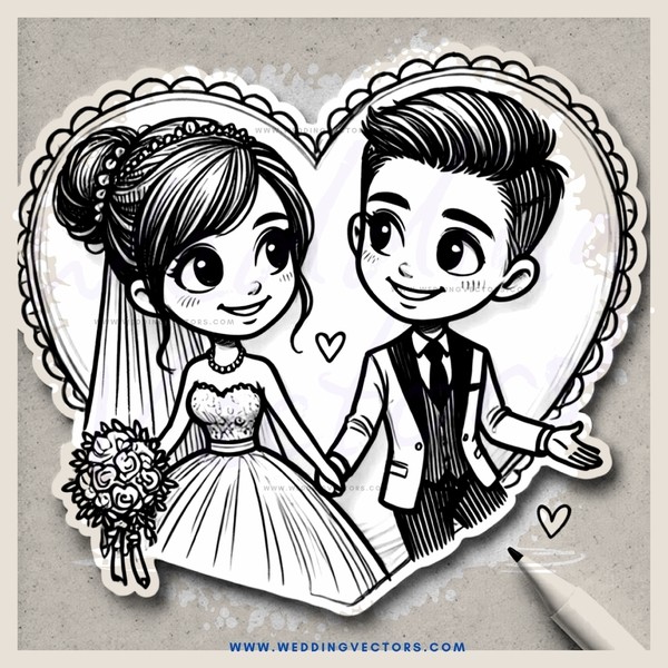 couple in wedding outfit posing for picture