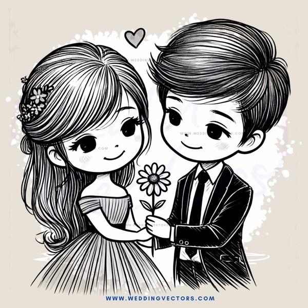 two people holding a flower and smiling
