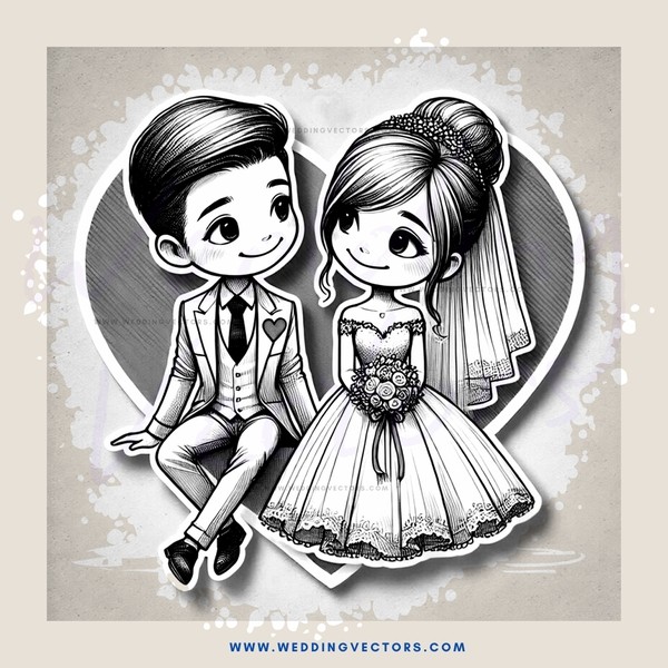 a bride and groom on a poster