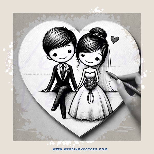 a heart shaped picture of man and woman