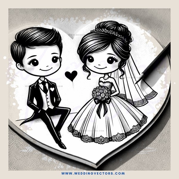 a wedding picture on a book page