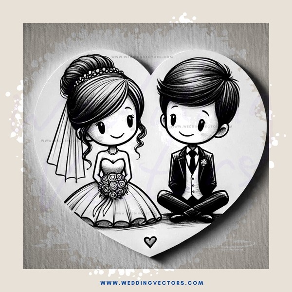 love hearts cartoon clip art - wedding and anniversary card