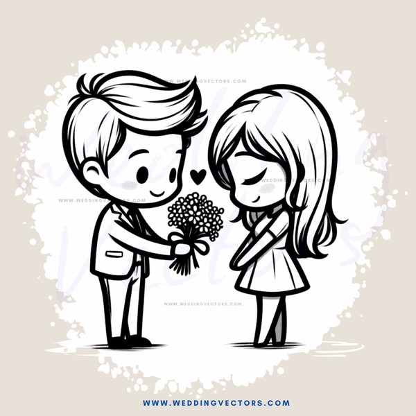 two people holding flowers and each other