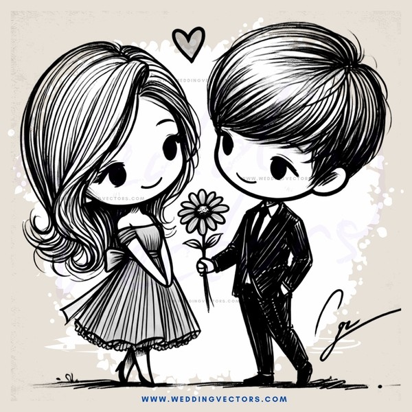 lovers in black and white