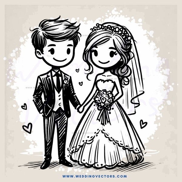 a bride and groom with their wedding day