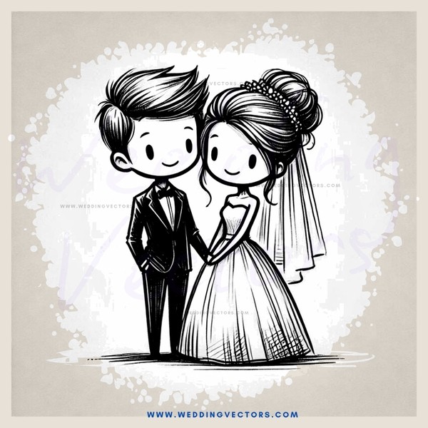 a couple posing for their wedding photo