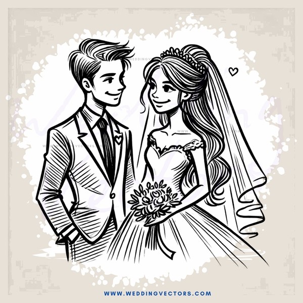 wedding portrait with bride holding flowers