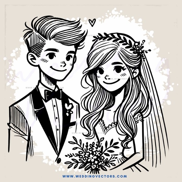 engagement picture for couple in tuxedo and wedding dress