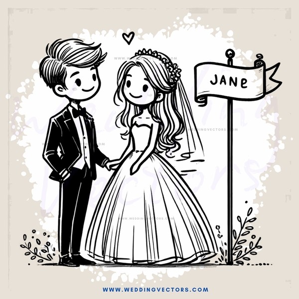 a couple on their wedding day